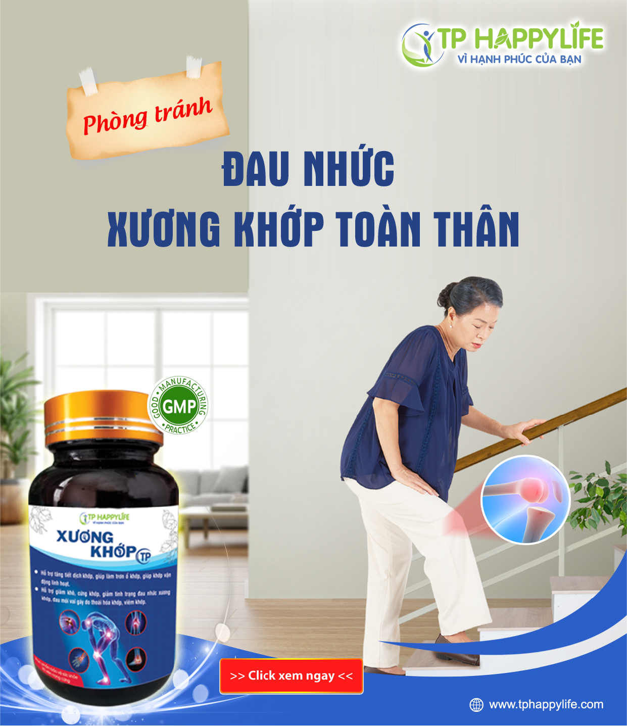 Phòng tránh đau nhức xương khớp toàn thân.