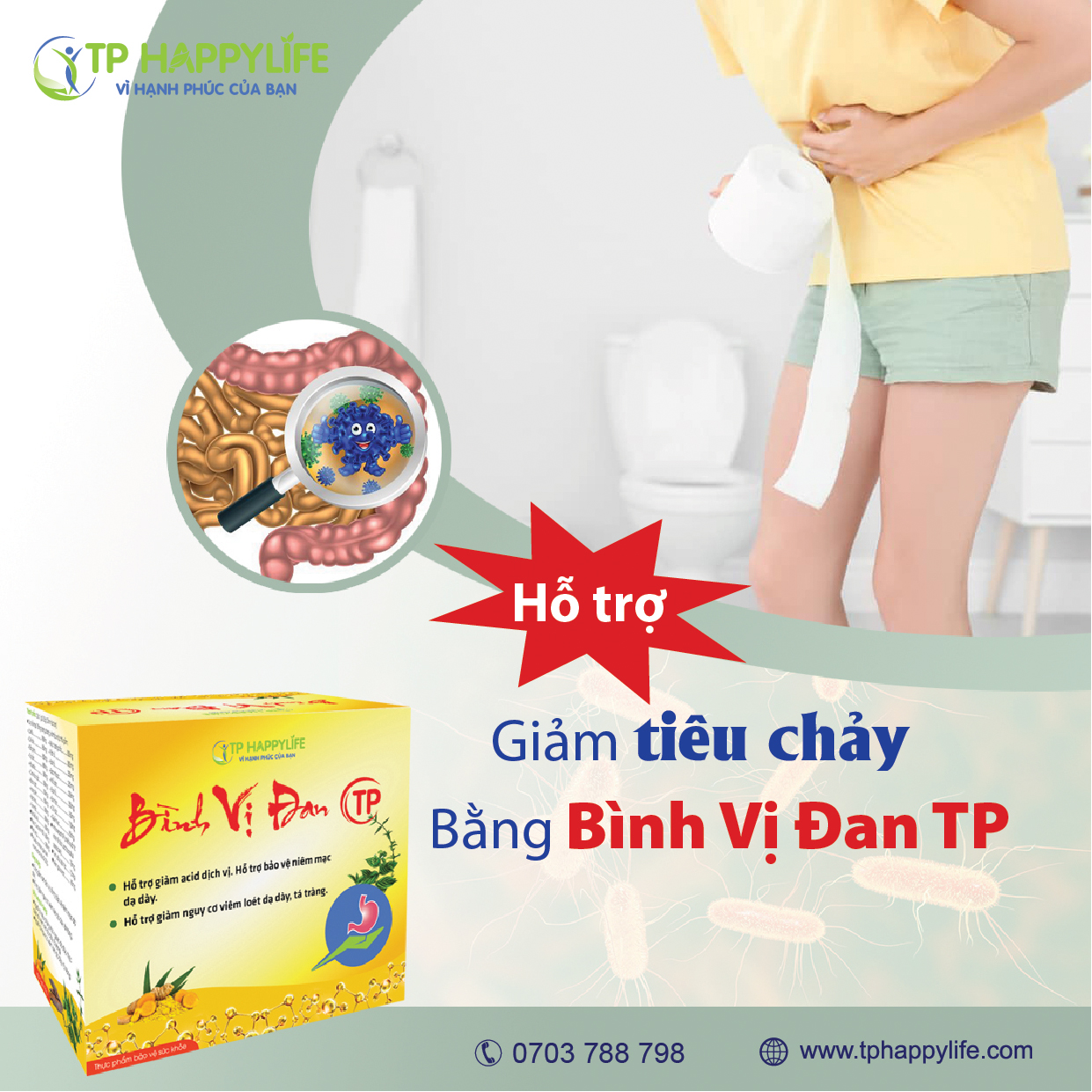 Chấm dứt tình trạng tiêu chảy hiệu quả bằng Bình Vị Đan TP.