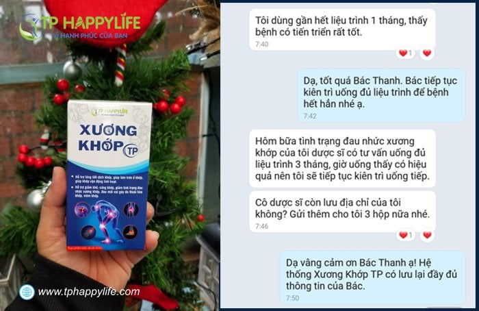 Xương khớp TP – Kết quả điều trị rõ ràng qua từng giai đoạn sử dụng.